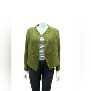 The Original Possumdown® Chunky Knit Open-Cardigan in Deep Olive Green Size XL